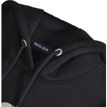 Siyah Unisex Rise Kadın & Erkek Kapüşonlu Sweatshirt