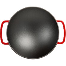 Sürel 28 cm Yuvarlak Wok Tava Degrade Kırmızı