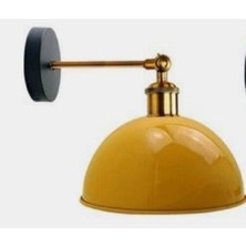 Mediterian Modern Sarı Metal Duvar Aplik Gece ve Okuma Lambası