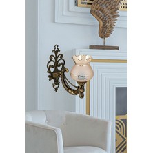 DEDE Bal renkli camlı, şık metal duy tipi, doğal görünüm sağlayan tekli aplikasyon