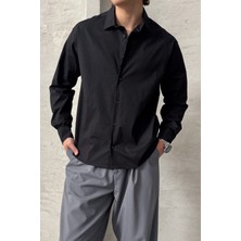 Erkek Oversize Pamuklu Poplin Gömlek