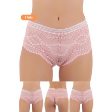 Kadın Dantelli Boxer Külot 3'lü Paket