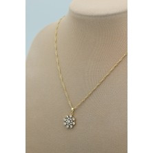 Stil Incisi/xupıng Jewelry Çiçek Zirkon Taşlı Kolye