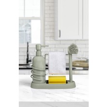 Okyanus Home Uno Lavabo Organizer Yeşil Paslanmaz Malzeme ile Şık ve Kullanışlı