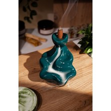 10 Adet Sandal Ağacı Geri Akış Tütsü ile Petrol Mavisi Geri Akış Şelale Tütsülük | Dekoratif