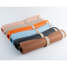 DK LEATHER Pu Deri Geniş Masa Matı | El Yapımı Ofis Dekorasyon & Gaming Mousepad + Bardak Altlığı – 70X32 cm