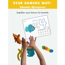 Yaz-Sil Rakam Oyun Hamuru Matı | 1-10 Arası Sayılar ve Alıştırma Seti (A5 - Lamineli) Kalem Hediyeli