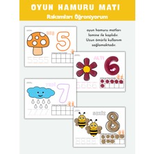 Yaz-Sil Rakam Oyun Hamuru Matı | 1-10 Arası Sayılar ve Alıştırma Seti (A5 - Lamineli) Kalem Hediyeli