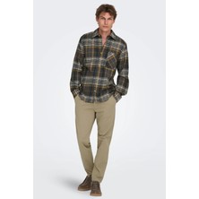 Only & Sons Erkek Regular Fit Lastikli Bel Bej Pantolon - 22029761