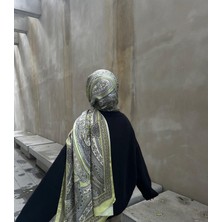 Pamuklu Retro Desen Şal-Fıstık Yeşili