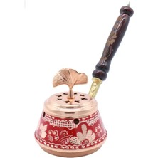 Erzincan El Işleme Bakır Buhurdanlık Tütsülük Kırmızı