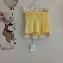 Moon Çiçek Işlemeli Kız Bebek Şort Takım