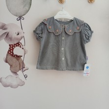 Baby Buu Bebe Yaka Denim Kız Bebek Şort Takım