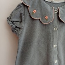 Baby Buu Bebe Yaka Denim Kız Bebek Şort Takım
