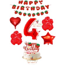 Çilek Temalı Doğum Günü Parti Seti Yaş 4