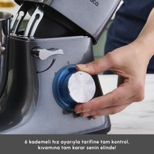 Karaca Multichef Stand Mikser Antrasit Mutfak Şefi 1900W 5,5 Lt (Kıyma Çekme /Sucuk-Sosis/İçli Köfte Aparatlı)