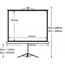 Codegen TX-20 200x200 cm Tripod Ayaklı Taşınabilir Manuel Projeksiyon Perdesi (Arkası Siyah Fonlu)