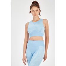 Maraton SlimFit Kadın Bisiklet Yaka  Kolsuz Mavi Bra 813054