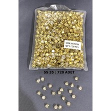 Hayalperest Boncuk Sarı Metal Kasalı Dikme Beyoğlu Taşı (1 Paket) Ss 35 720 Adet