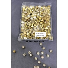 Hayalperest Boncuk Sarı Metal Kasalı Dikme Beyoğlu Taşı (1 Paket) Ss 50 144 Adet