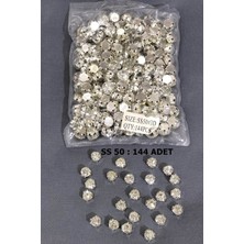 Hayalperest Boncuk Gümüş Rengi Metal Kasalı Dikme Beyoğlu Taşı (1 Paket) Ss 50 144 Adet