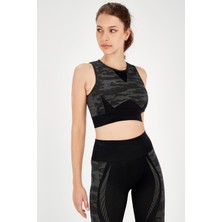 Maraton SlimFit Kadın Bisiklet Yaka  Kolsuz Siyah Bra 813054
