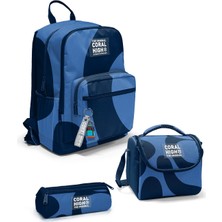 Coral High Lacivert Mavi Desenli 3’lü Okul Çanta Seti SET0123688