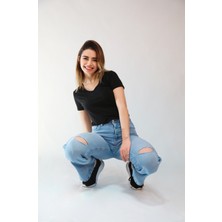 Balins Geniş Paça Pantolon Açık Mavi