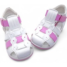 Beebron Ortopedik Kız Bebek ve Çocuk Sandaleti KBGCM2406 Beyaz Pembe 25