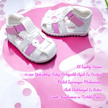 Beebron Ortopedik Kız Bebek ve Çocuk Sandaleti KBGCM2406 Beyaz Pembe 25