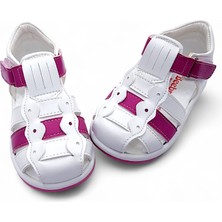 Beebron Ortopedik Kız Bebek ve Çocuk Sandaleti KBGCM2406 Beyaz Fuşya 22