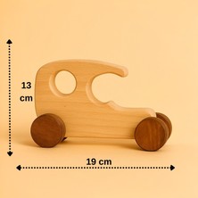 Alg Wood Ahşap El Yapımı Doğal Montessori Araba Tekerlekli Oyuncak - 5056