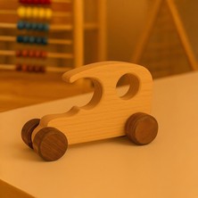 Alg Wood Ahşap El Yapımı Doğal Montessori Araba Tekerlekli Oyuncak - 5056