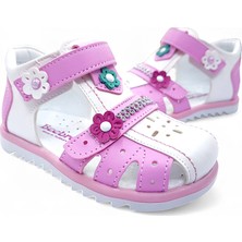 Beebron Ortopedik Kız Bebek ve Çocuk Sandaleti KBTKL2407 Beyaz Pembe 22