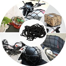Motosiklet Kask Filesi – 6 Kanca | Siyah | 1 Metre Esneyebilir