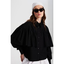 Minaaise Sophia Poplin Gömlek Siyah