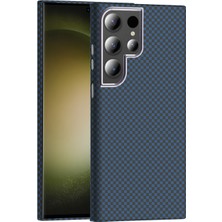 Zore Samsung Galaxy S24 Ultra Kılıf M-Safe Şarj Özellikli Karbon Fiber Görünümlü  Gros Kapak