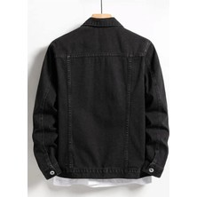 Erkek Düğmeli Likralı Slim Fit Kot Ceket