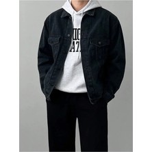 Erkek Düğmeli Likralı Slim Fit Kot Ceket