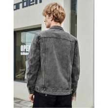 Erkek Düğmeli Likralı Slim Fit Kot Ceket
