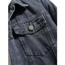 Erkek Düğmeli Likralı Slim Fit Kot Ceket