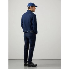 Erkek Düğmeli Likralı Slim Fit Kot Ceket