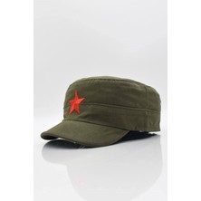 Külah Erkek Castro Şapka Yıldızlı Fidel Castro Kep-Haki