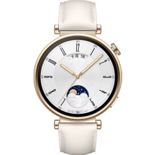Sneezy Huawei Watch Gt4 41MM Ile Uyumlu Starlight Gold Metal Tokalı Deri Zarif Şık Kordon
