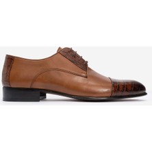 Dericlub Erkek Gerçek Kösele Taban El Yapımı Klasik Ayakkabı Gerçek Deri Osc 2445 Hardal