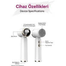 Beauty Vogue 6 Başlık 3 Aşamalı LED Şarjlı Ekranlı Peeling Yüz Masaj Cilt Bakım Cihazı Aleti Frimatör Brush