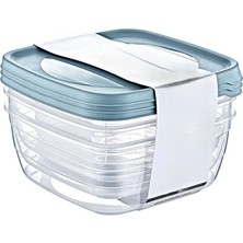 3'lü Kare 1.5 L Saklama Kabı Seti – Sızdırmaz, Buzdolabı Uyumlu