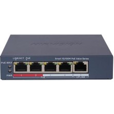 Hıkvısıon 4port 45W Full Poe DS-3E1105P-EI/M 10/100 1x-Uplınk Yönetilemez Switch