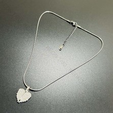 Neon Takı Duyarlılık Etiketi ve Zirkon Taşlı, Kanatlı, Açılır Kapanır, Paslanmaz Çelik Kolye 255, Gümüş Renk