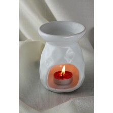 Seramik El Yapımı Buhurdanlık ,beyaz Ananas Model